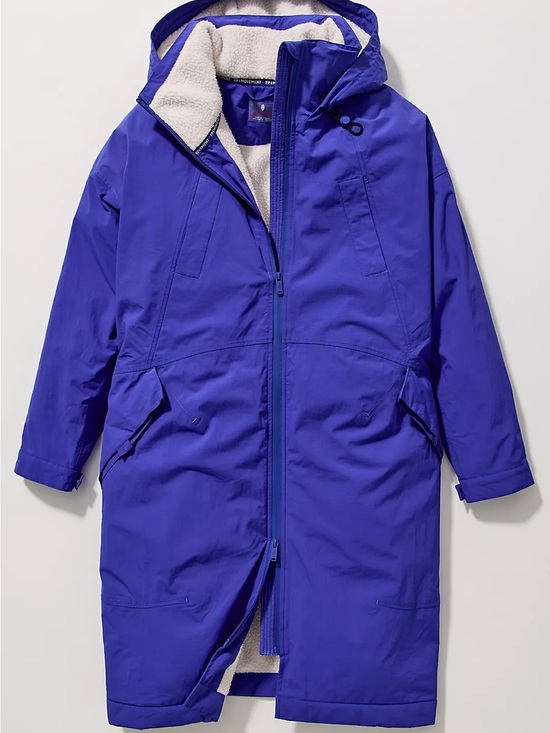 Free People Jackets & Blazers - NEW Free People Outbound Waterproof Purple Long Hooded Parka with Sherpa Lining
